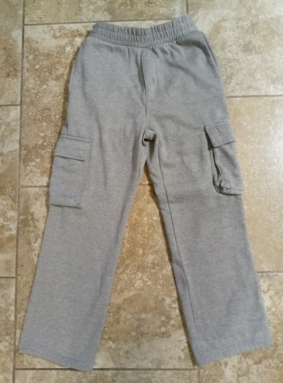 Haband Men Gray Cargo Sweatpants with Elastic Waist